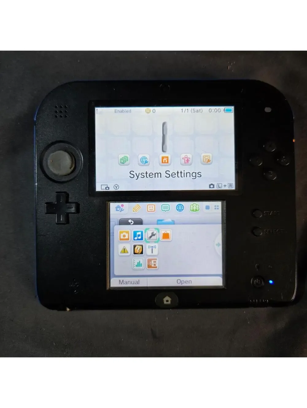 Nintendo 2DS Game Console FTR-001 Black/Blue Working